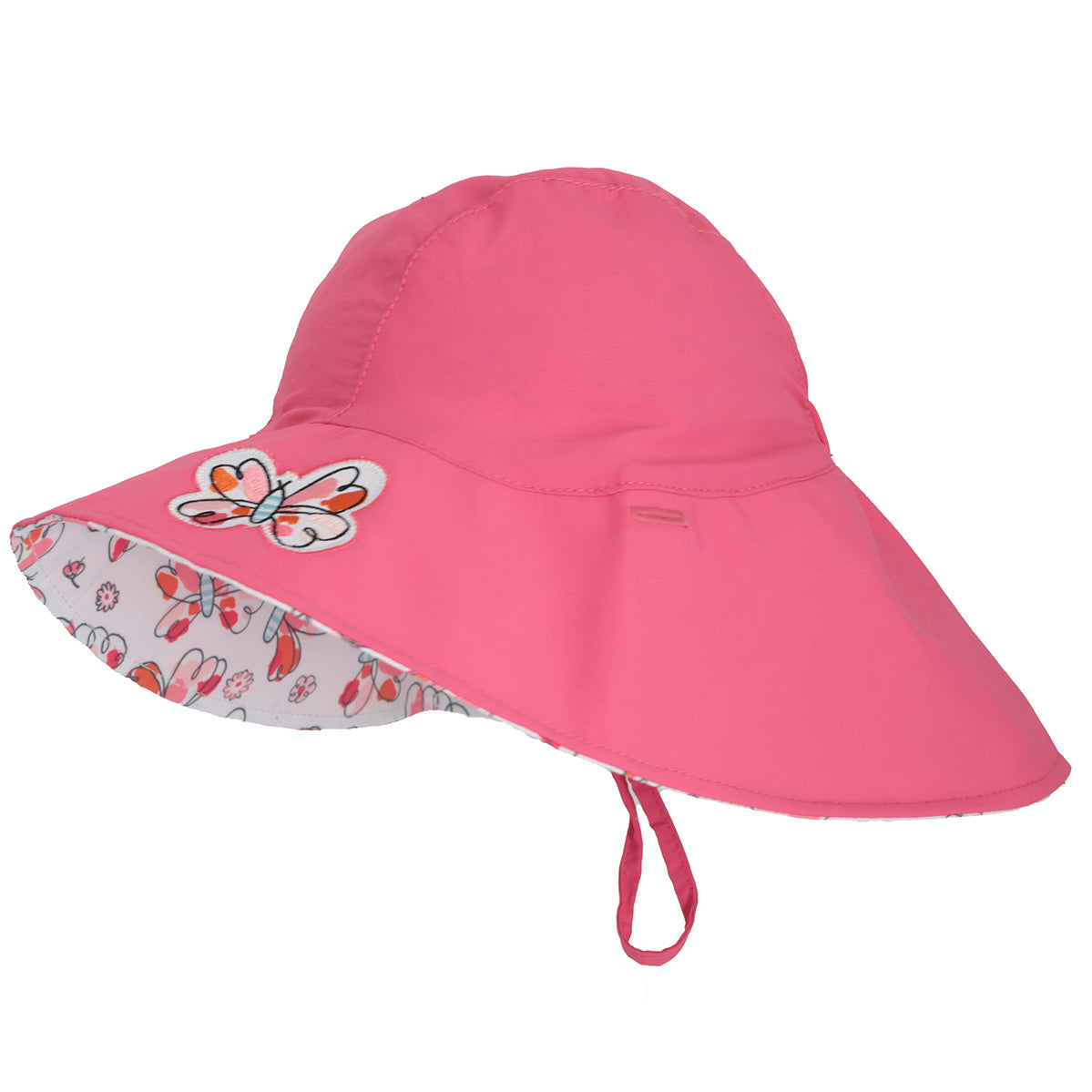 Chapeau réversible pour enfant fille par Calikids | S1715 Rose Éclatant/Hot Pink | Boutique Flos, vêtements pour bébés et enfants