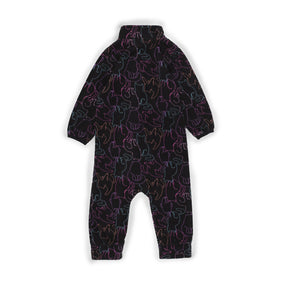 Combinaison une-pièce micropolaire pour bébé fille par Nanö | BUWP702-F23-1 Noir | Boutique Flos, vêtements mode pour bébés et enfants