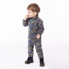 Combinaison une-pièce micropolaire pour bébé garçon par Nanö | BUWP703-F23-1 gris foncé chiné | Boutique Flos, vêtements mode pour bébés et enfants