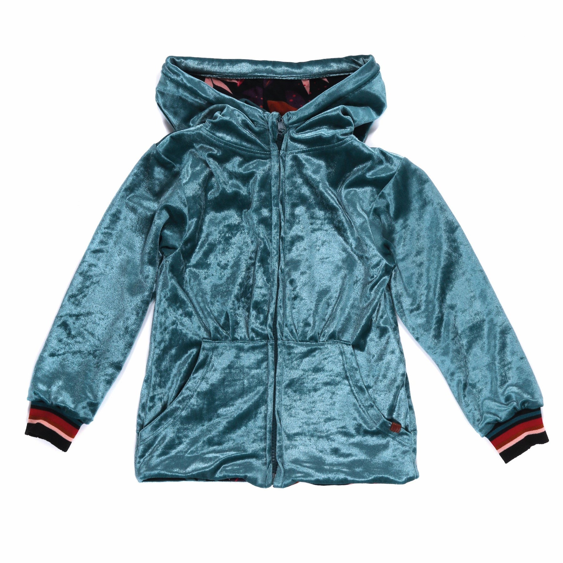 Veste réversible à capuchon Nanö - F2104-09-2 Turquoise - Boutique Flos, vêtements pour bébés et enfants