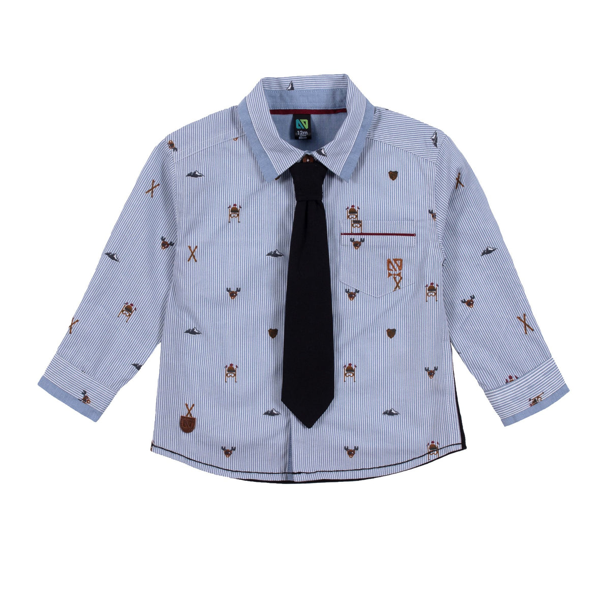 Chemise manches longues pour bébé garçon par Nanö - F2175-05 Blanc - Boutique Flos, vêtements pour bébés et enfants