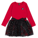 Robe pour enfant fille par Nanö | F2230-01 Rouge | Boutique Flos, vêtements mode pour bébés et enfants