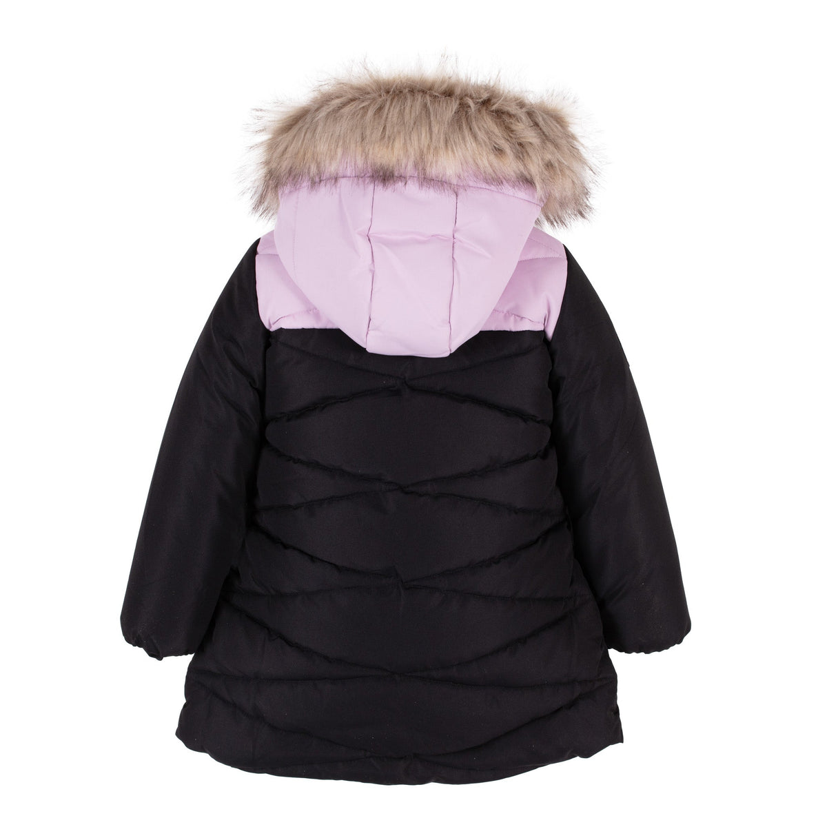Manteau long matelassé pour enfant fille par Nanö | F22M1252 Noir | Boutique Flos, vêtements mode pour bébés et enfants