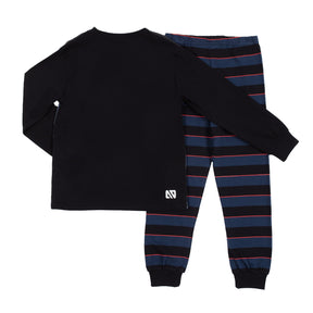 Pyjama deux-pièces pour enfant garçon par Nanö | F22P05 Marine | Boutique Flos, vêtements mode pour bébés et enfants