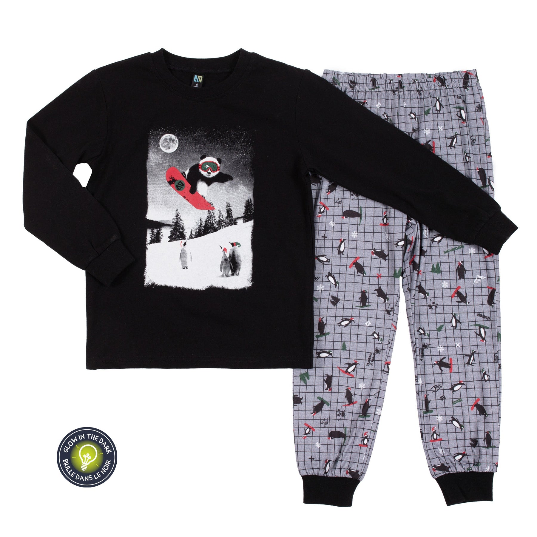 Pyjama deux-pièces pour enfant garçon par Nanö | F22P09 Noir | Boutique Flos, vêtements mode pour bébés et enfants