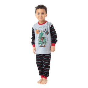 Pyjama deux-pièces pour enfant garçon par Nanö | F22P11 Gris Chiné | Boutique Flos, vêtements mode pour bébés et enfants