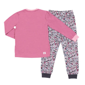Pyjama deux-pièces pour enfant fille par Nanö | F22P54 Rose | Boutique Flos, vêtements mode pour bébés et enfants