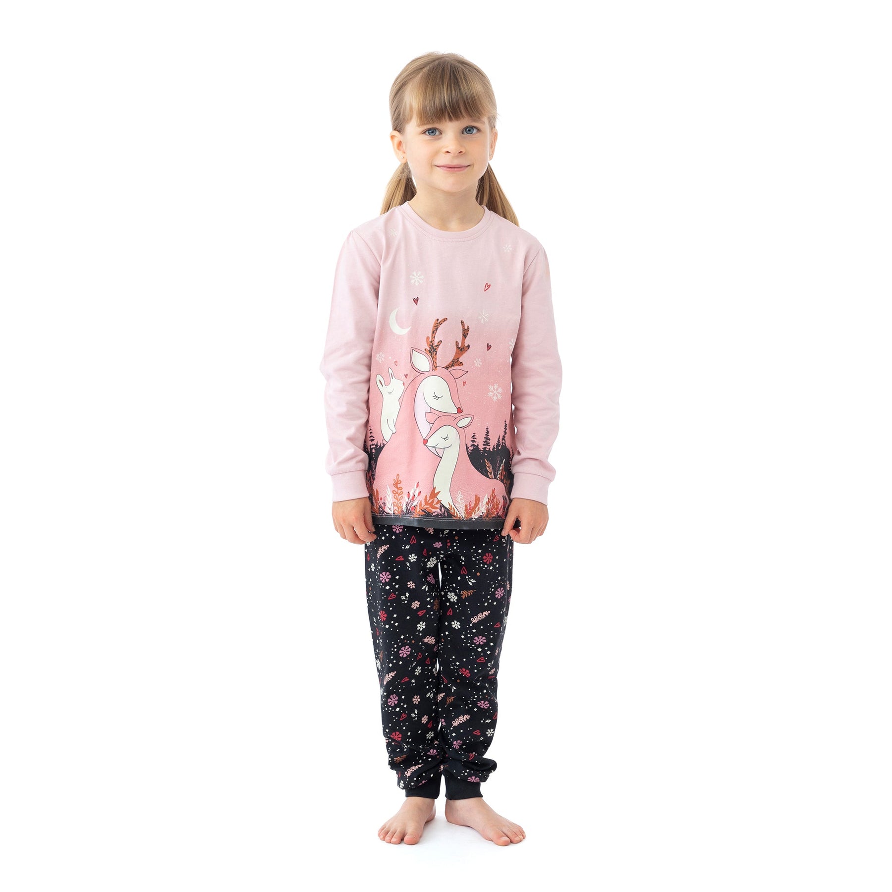 Pyjama deux-pièces pour enfant fille par Nanö | F22P58 Rose | Boutique Flos, vêtements mode pour bébés et enfants