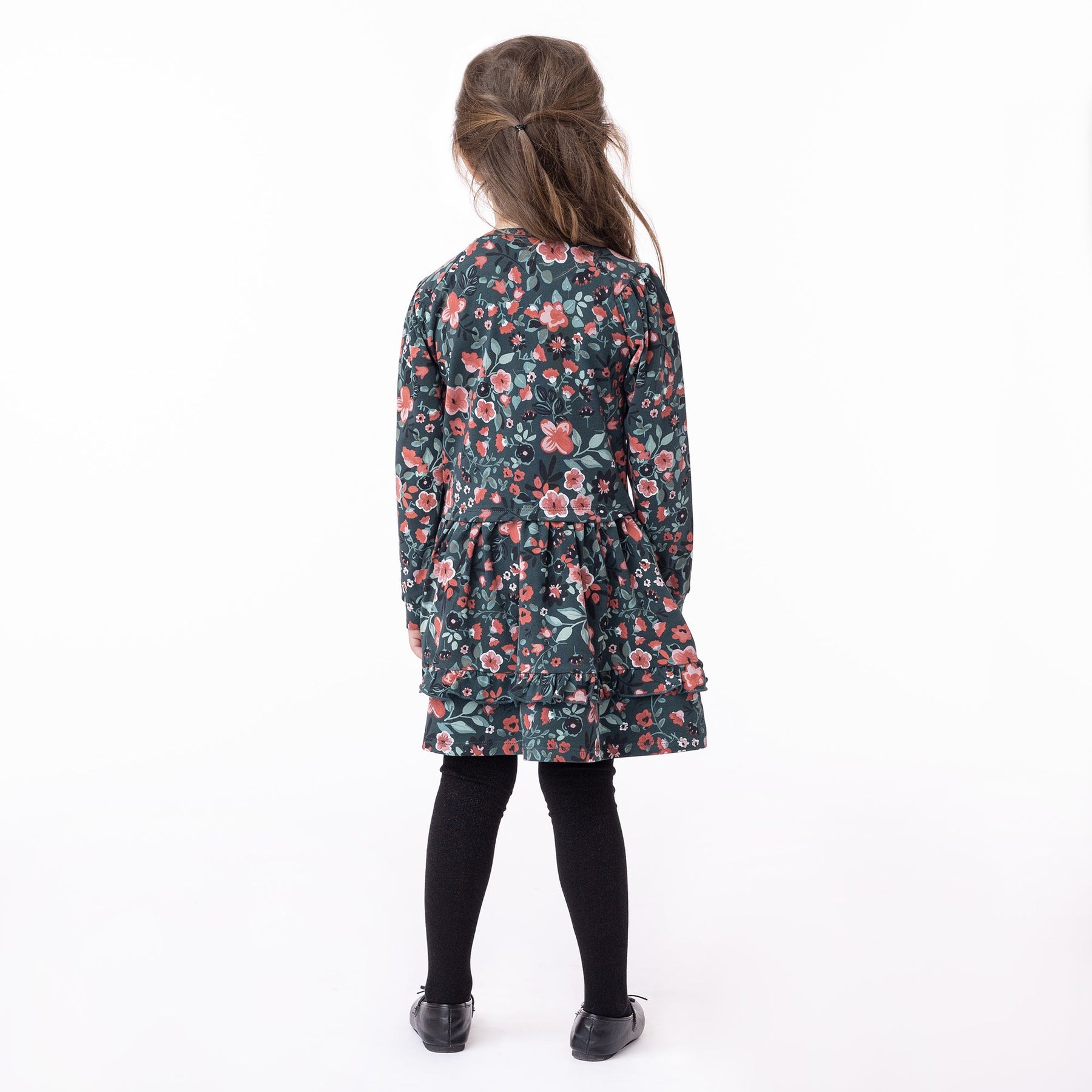 Robe pour enfant fille par Nanö | F2304-03 Forêt | Boutique Flos, vêtements mode pour bébés et enfants