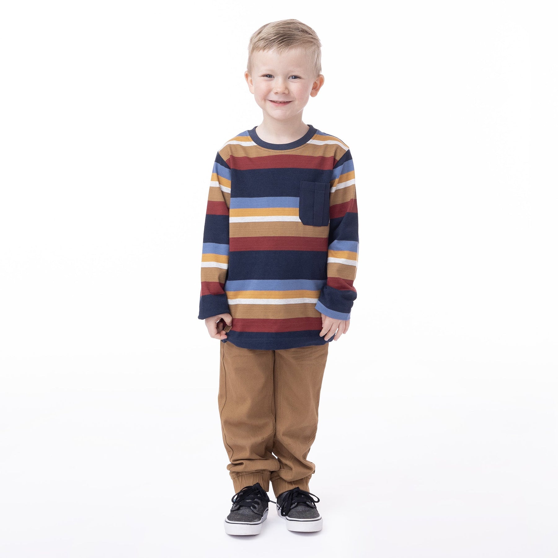Chandail manches longues pour enfant garçon par Nanö | F2305-04 Marine | Boutique Flos, vêtements mode pour bébés et enfants
