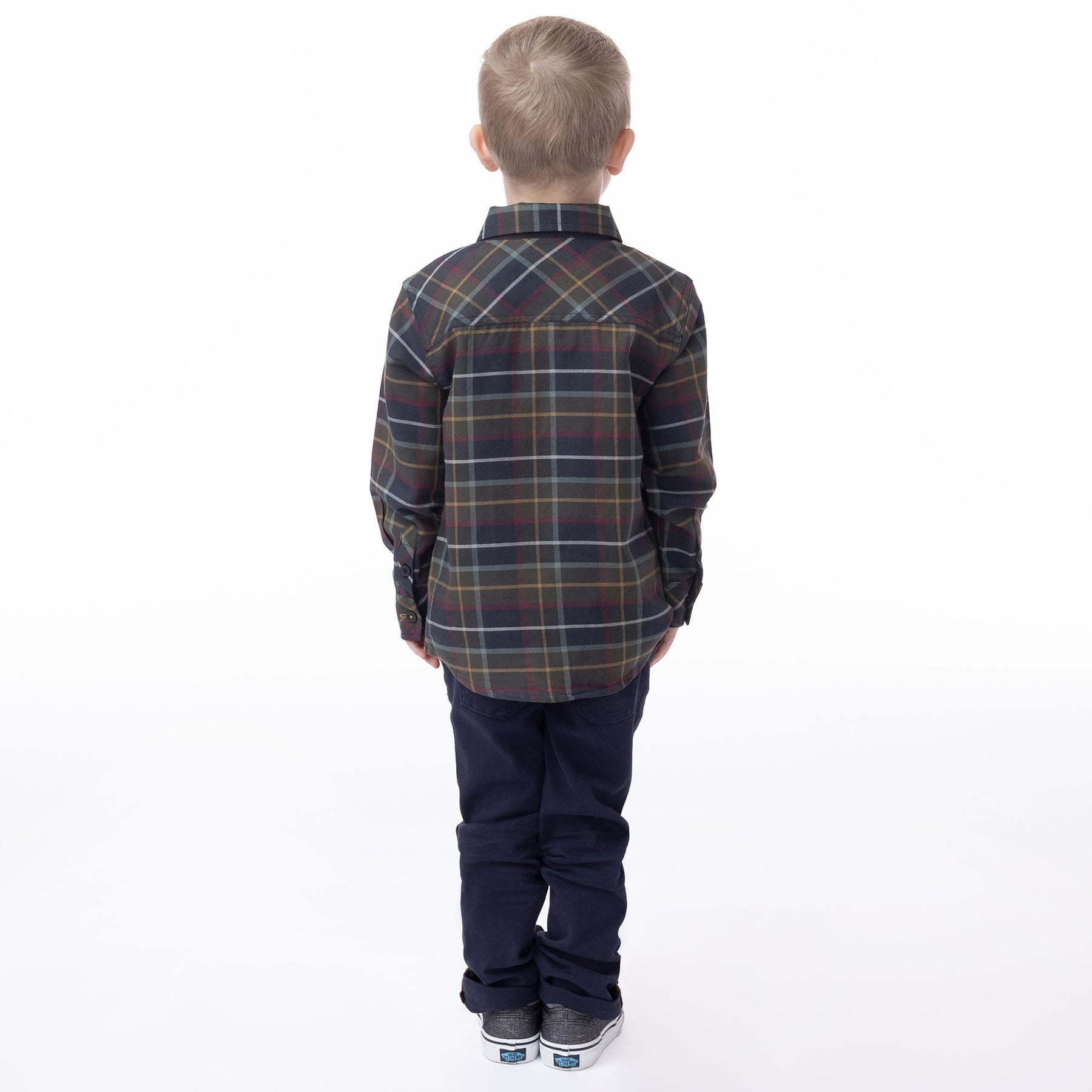 Chemise manches longues pour enfant garçon par Nanö | F2307-01 Olive | Boutique Flos, vêtements mode pour bébés et enfants