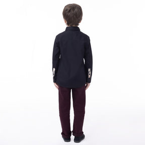 Chemise manches longues pour enfant garçon par Nano | F2325-03 Noir | Boutique Flos, vêtements mode pour bébés et enfants