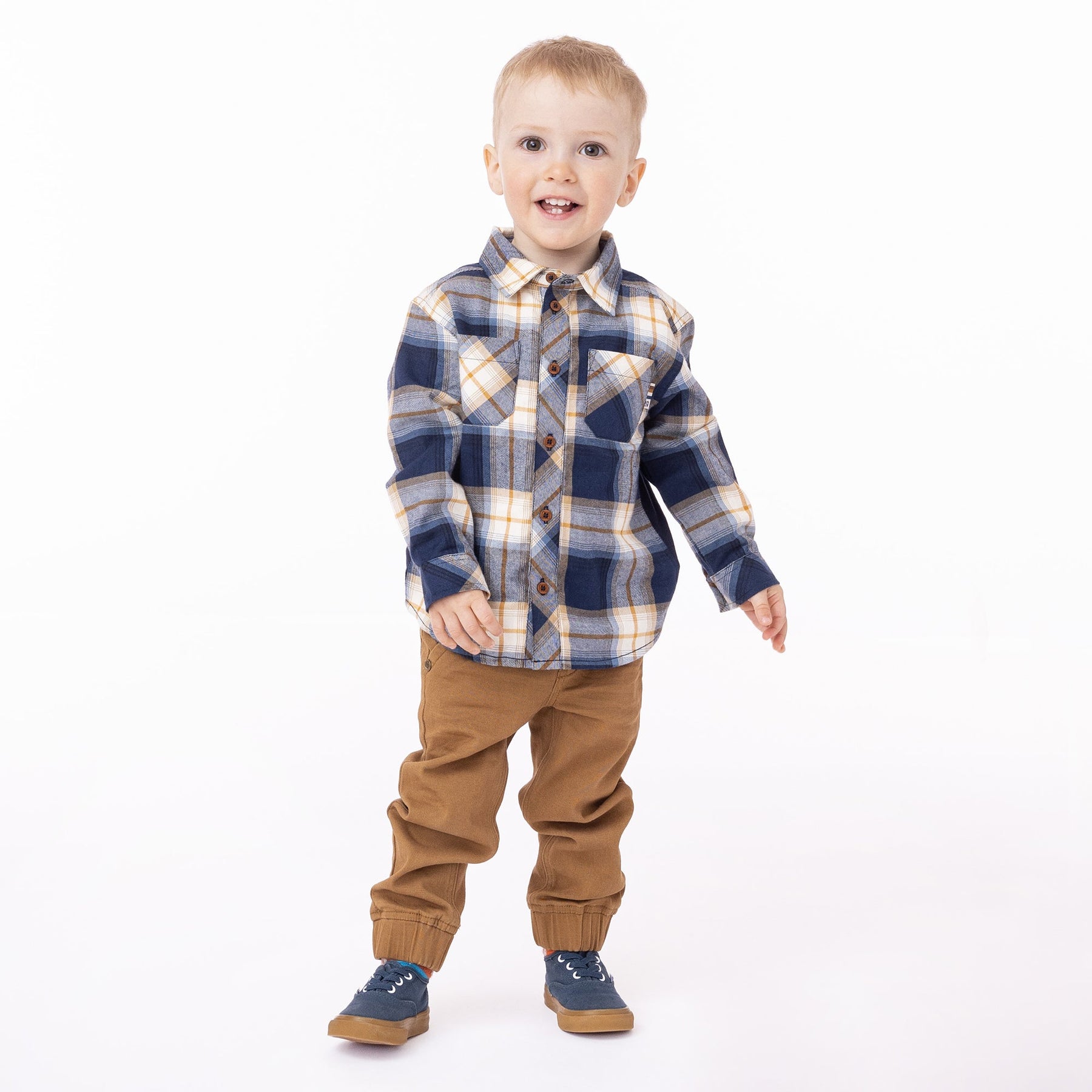 Chemise manches longues pour bébé garçon par Nanö | F2355-01 Ivoire Chiné | Boutique Flos, vêtements mode pour bébés et enfants