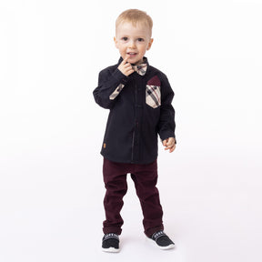 Chemise manches longues pour bébé garçon par Nano | F2375-03 Noir | Boutique Flos, vêtements mode pour bébés et enfants