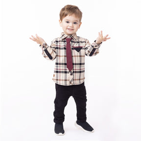 Chemise manches longues pour bébé garçon par Nano | F2375-05 Beige | Boutique Flos, vêtements mode pour bébés et enfants