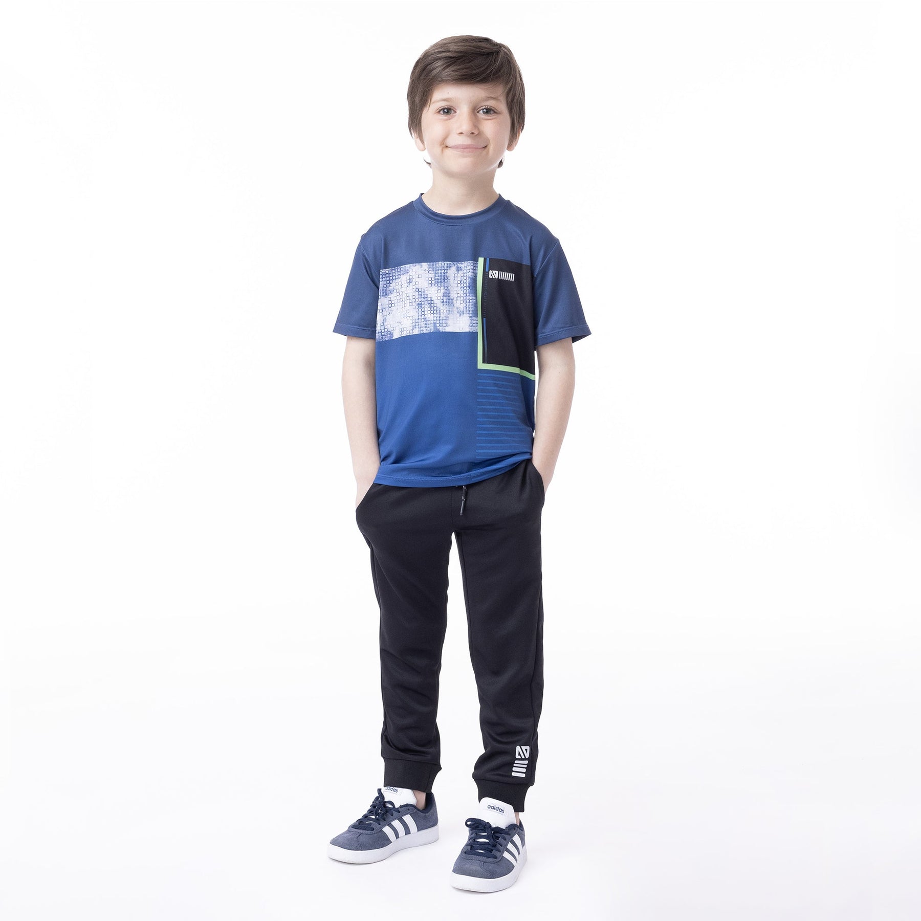 T-shirt athlétique pour enfant garçon par Nanö | F23A81-02 Marine | Boutique Flos, vêtements mode pour bébés et enfants