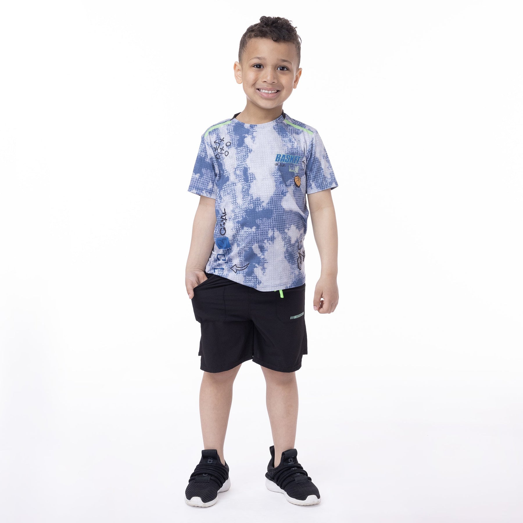 T-shirt athlétique pour enfant garçon par Nanö | F23A81-04 Bleu | Boutique Flos, vêtements mode pour bébés et enfants
