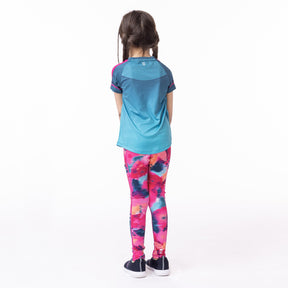 T-shirt athlétique pour enfant fille par Nanö | F23A82-04 Sarcelle | Boutique Flos, vêtements mode pour bébés et enfants
