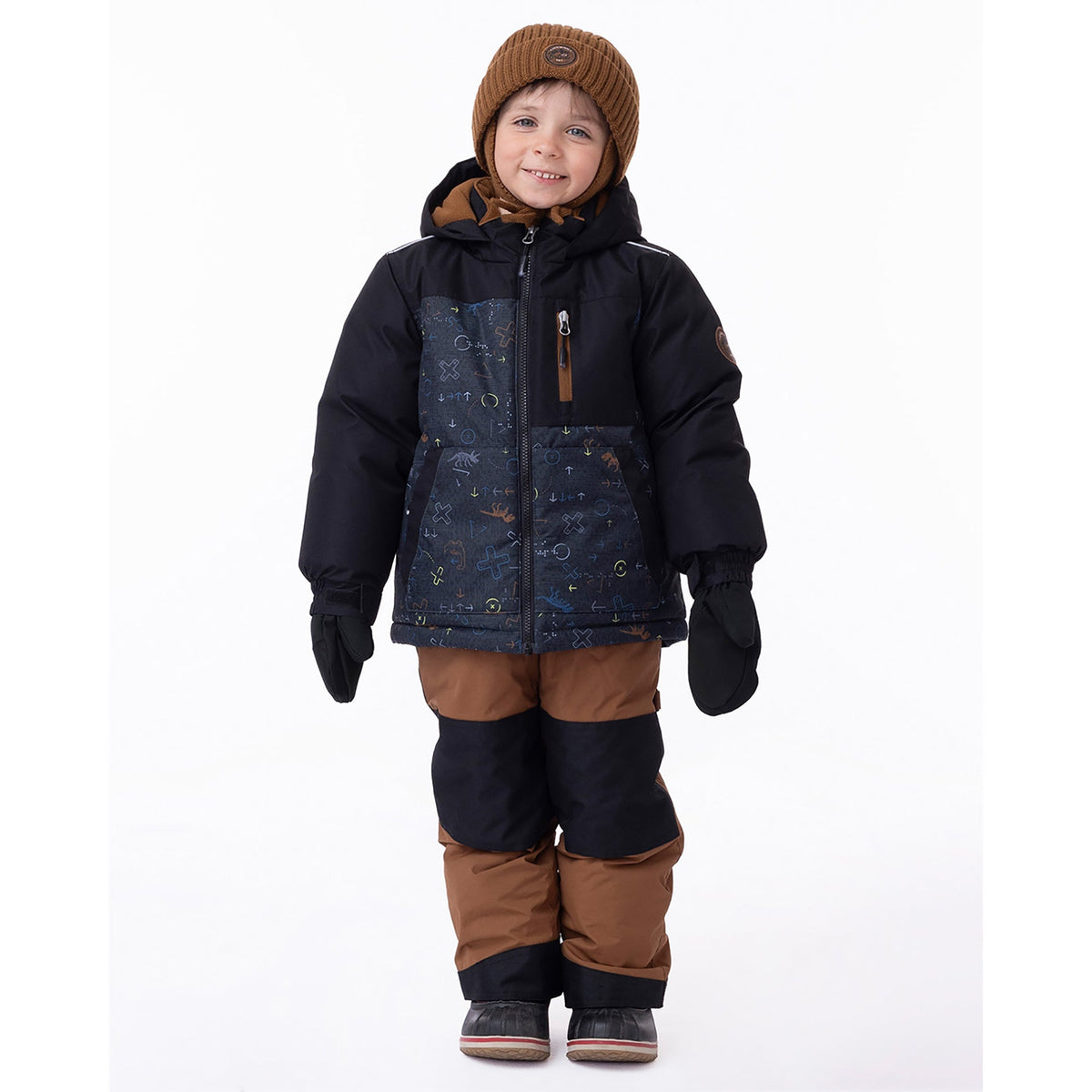 Habit de neige pour enfant garçon par Peluche Et Tartine | Samuel F23M03 Noir | Boutique Flos, vêtements mode pour bébés et enfants