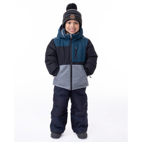 Habit de neige pour enfant garçon par Peluche Et Tartine | Robin F23M05 Sarcelle | Boutique Flos, vêtements mode pour bébés et enfants