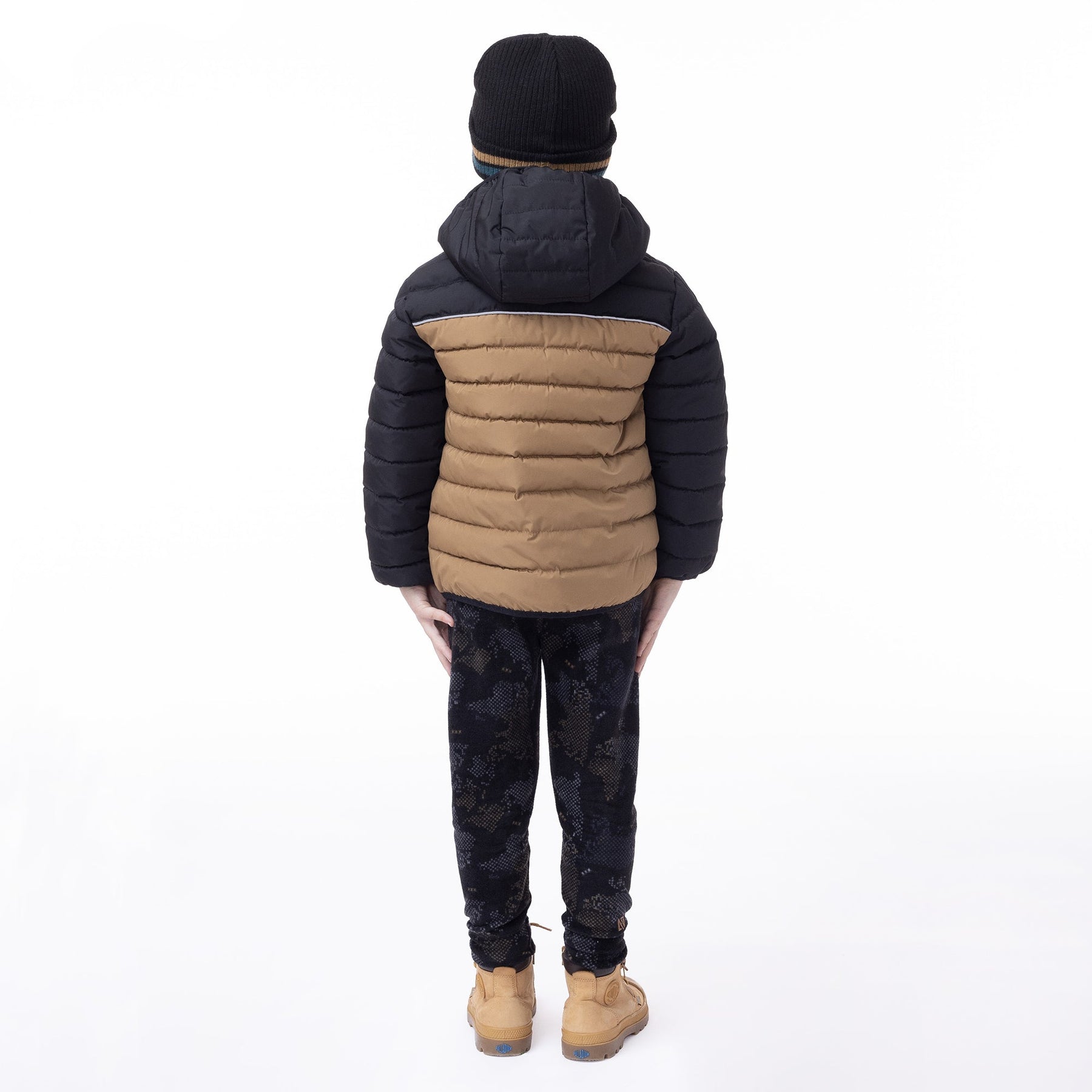 Manteau matelassé pour enfant garçon par Nanö | F23M1251 Taupe | Boutique Flos, vêtements mode pour bébés et enfants