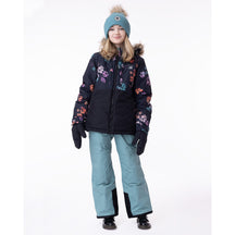 Manteau d'hiver pour enfant fille par Snö | Alice F23M356 Noir | Boutique Flos, vêtements mode pour bébés et enfants