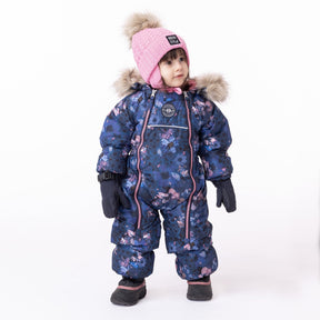 Habit de neige une-pièce pour bébé fille par Nanö | Olivia/F23M488 Marine | Boutique Flos, vêtements mode pour bébés et enfants