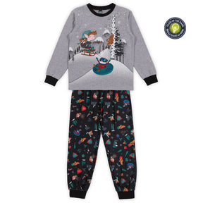 Pyjama pour enfant garçon par Nano | F23P09 Gris Chiné | Boutique Flos, vêtements mode pour bébés et enfants