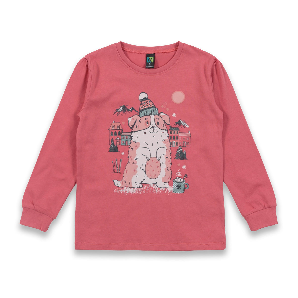 Pyjama pour enfant fille par Nanö | F23P52 Corail | Boutique Flos, vêtements mode pour bébés et enfants