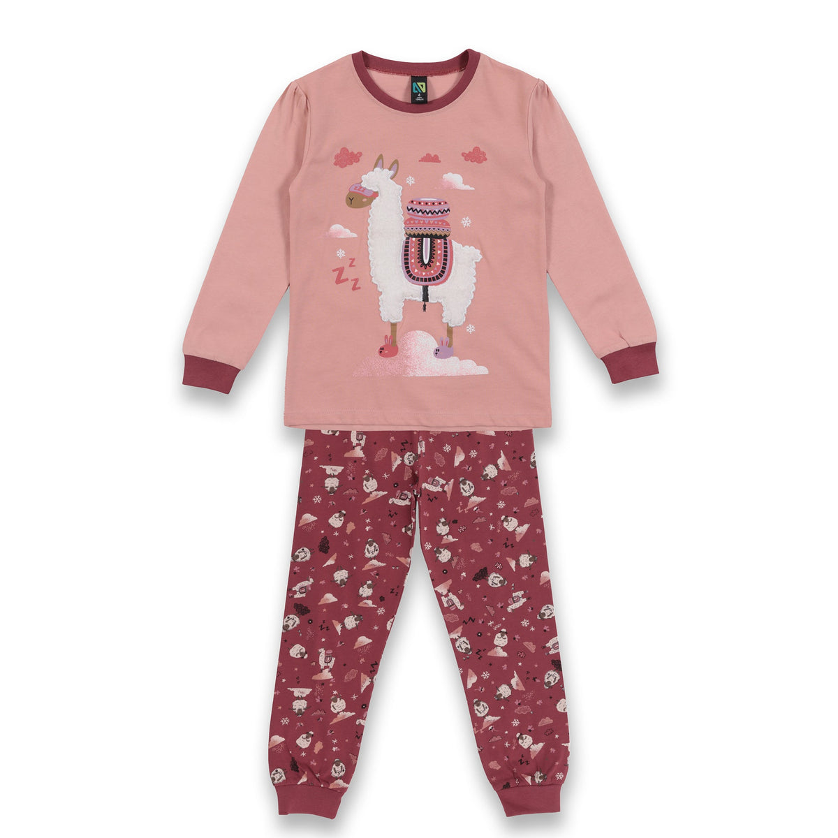 Pyjama pour enfant fille par Nanö | F23P54 Rose | Boutique Flos, vêtements mode pour bébés et enfants