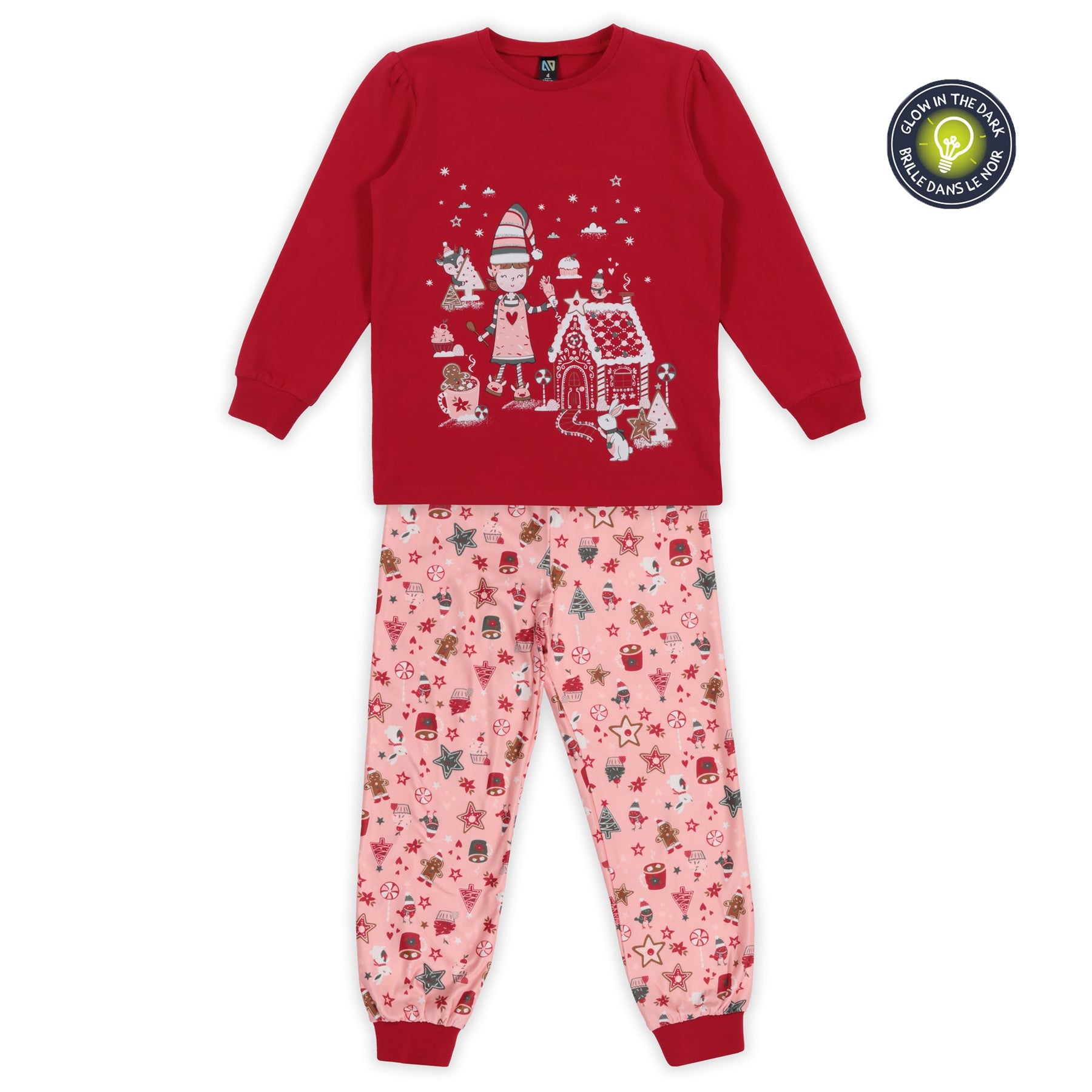 Pyjama pour enfant fille par Nano | F23P60 Rouge | Boutique Flos, vêtements mode pour bébés et enfants