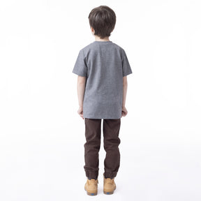 T-shirt pour enfant garçon par Nanö | F23PR01-03 Charbon chiné | Boutique Flos, vêtements mode pour bébés et enfants