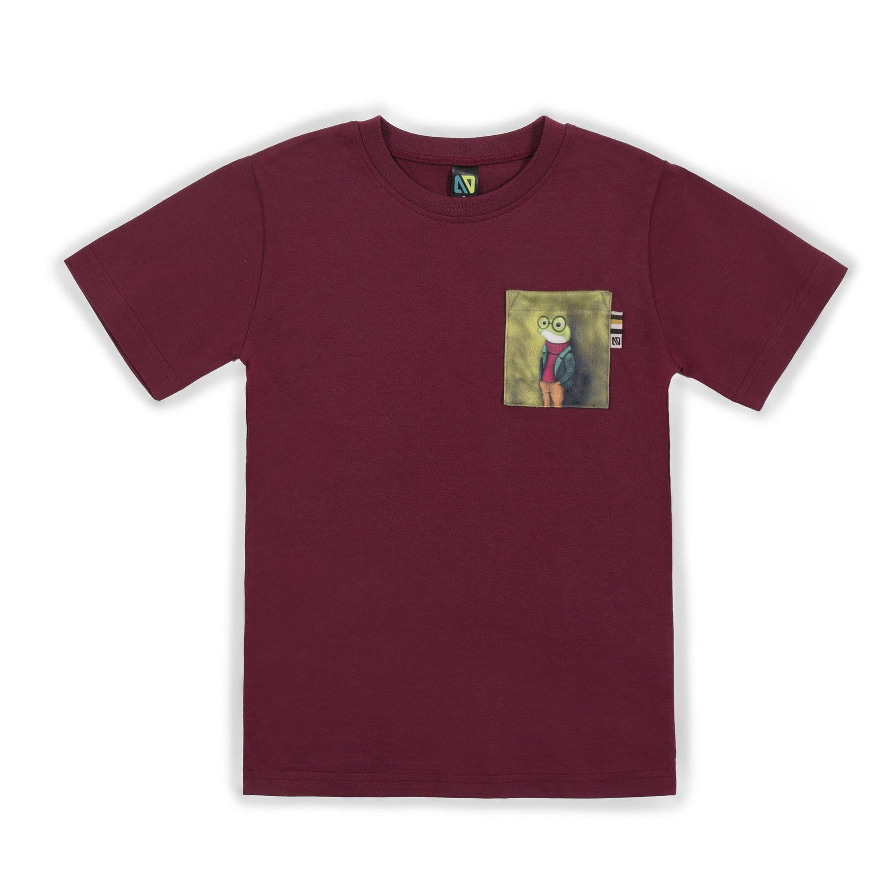 T-shirt pour enfant garçon par Nanö | F23PR01-07 Bordeaux | Boutique Flos, vêtements mode pour bébés et enfants