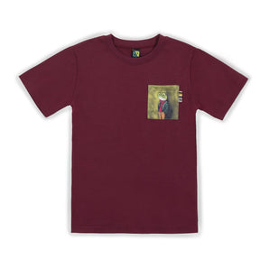 T-shirt pour enfant garçon par Nanö | F23PR01-07 Bordeaux | Boutique Flos, vêtements mode pour bébés et enfants