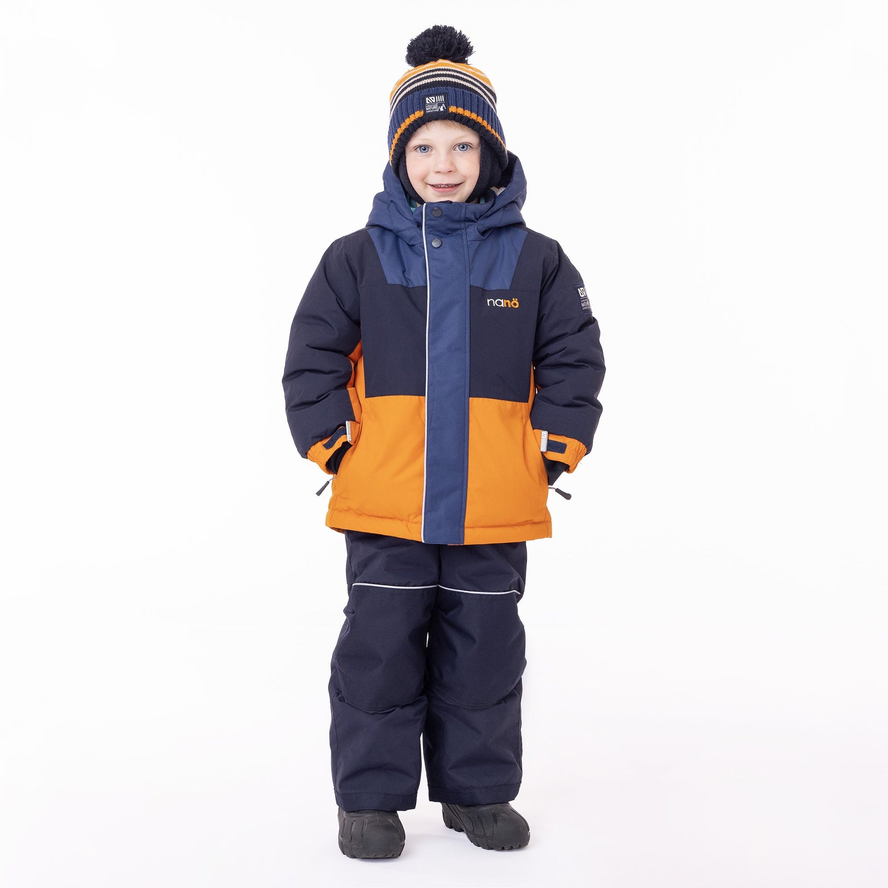 Tuque en tricot pour enfant garçon par Nanö | Remi/F23TU203 Orange | Boutique Flos, vêtements mode pour bébés et enfants