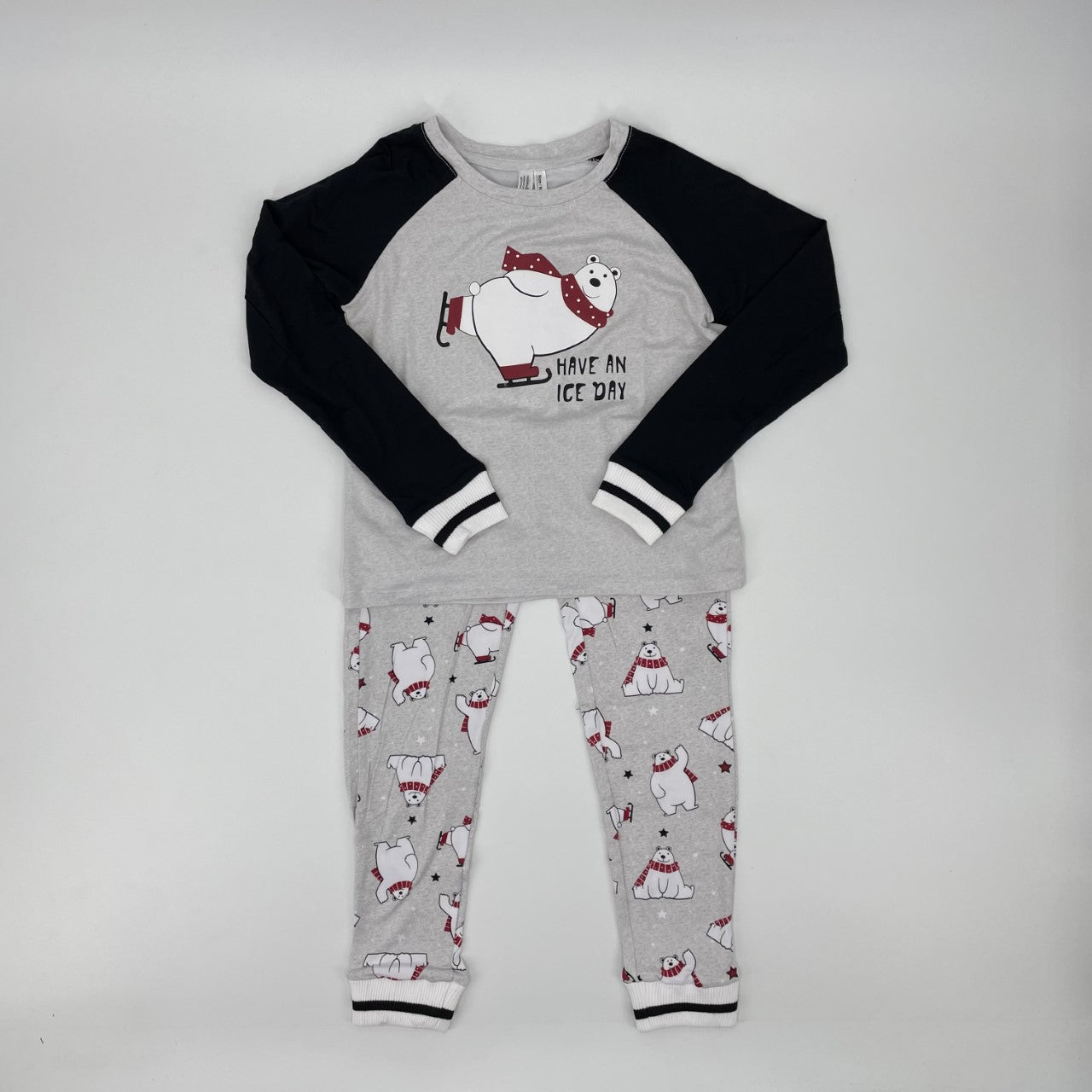 Pyjama pour enfant fille par Nasri | MCSLYG00796 C.HTR GREY BEAR | Boutique Flos, vêtements mode pour bébés et enfants
