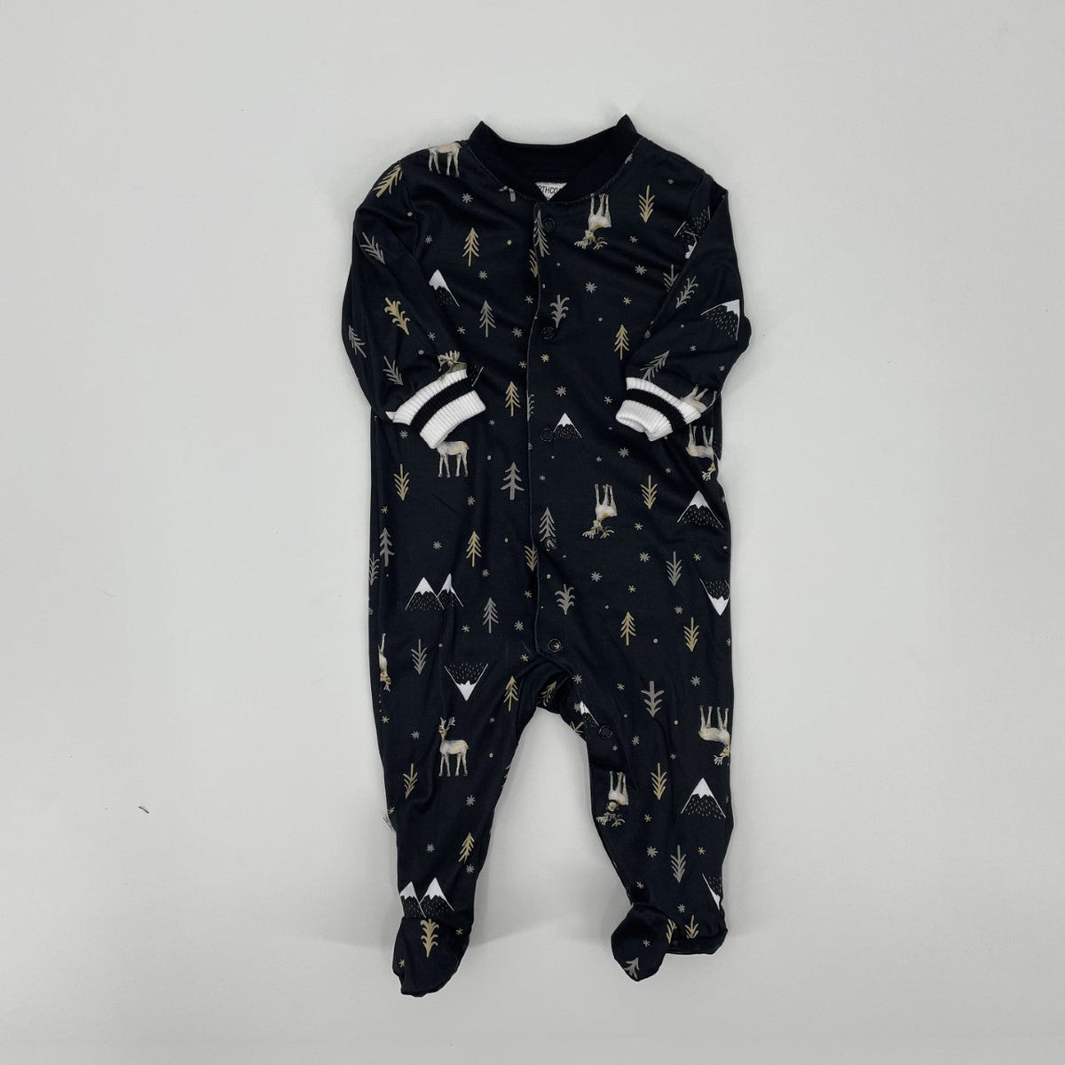 Pyjama pour bébé garçon et bébé fille par Nasri | NCSLBU00833 C.JET BLK REINDEER | Boutique Flos, vêtements mode pour bébés et enfants