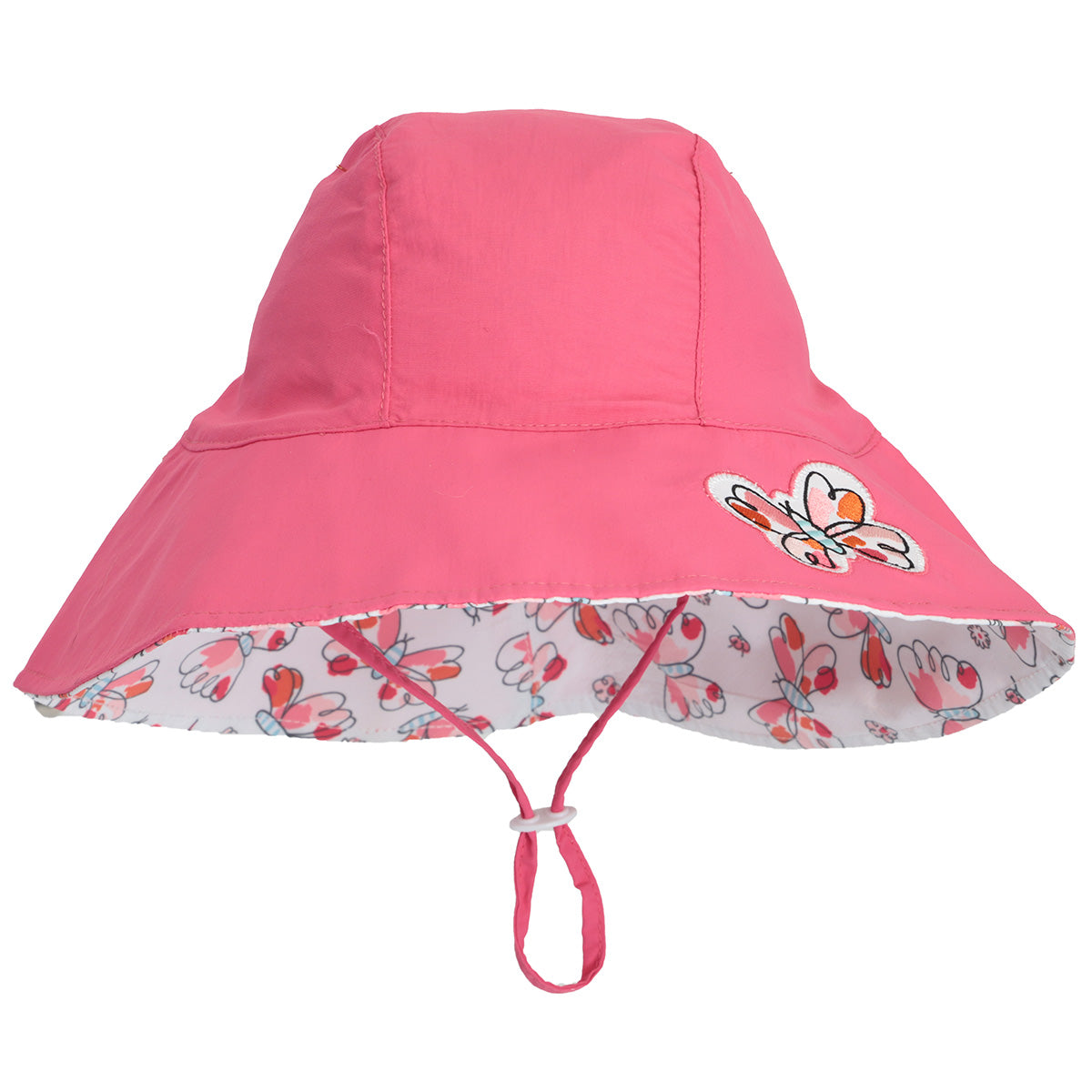 Chapeau réversible pour enfant fille par Calikids | S1715 Rose Éclatant/Hot Pink | Boutique Flos, vêtements pour bébés et enfants