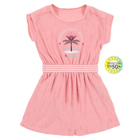 Robe de plage pour enfant fille par Nanö | S22BR500-01 Corail | Boutique Flos, vêtements pour bébés et enfants