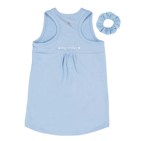 Camisole avec chouchou pour enfant fille et maman par Nanö | S22L50-08 Bleu Pâle | Boutique Flos, vêtements pour bébés et enfants