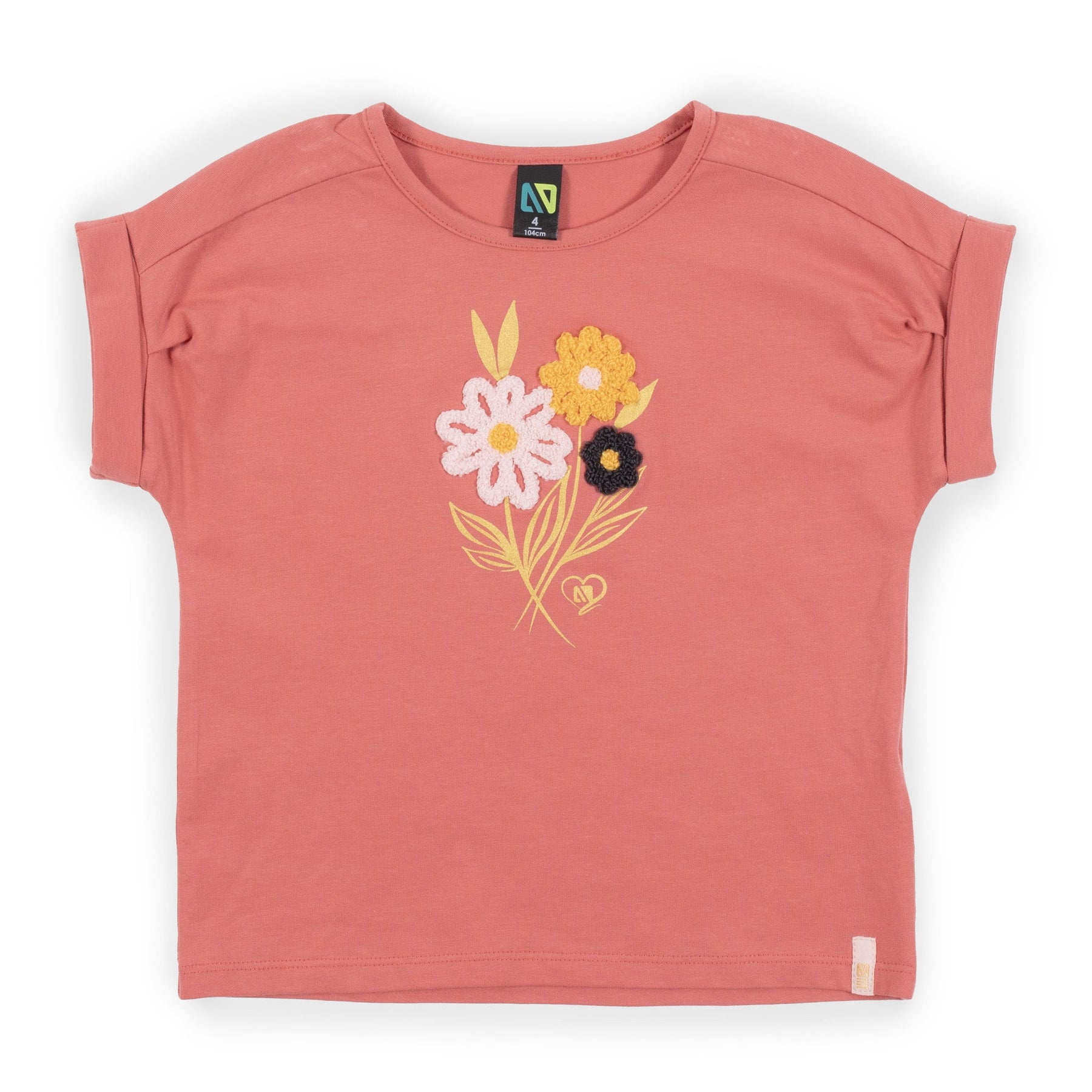 T-Shirt pour enfant fille par Nano | S2304-11 Corail | Boutique Flos, vêtements mode pour bébés et enfants