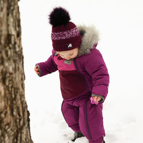 Tuque pour enfant fille par Perlimpinpin - TH1521D White/Merlot - Boutique Flos, vêtements pour bébés et enfants